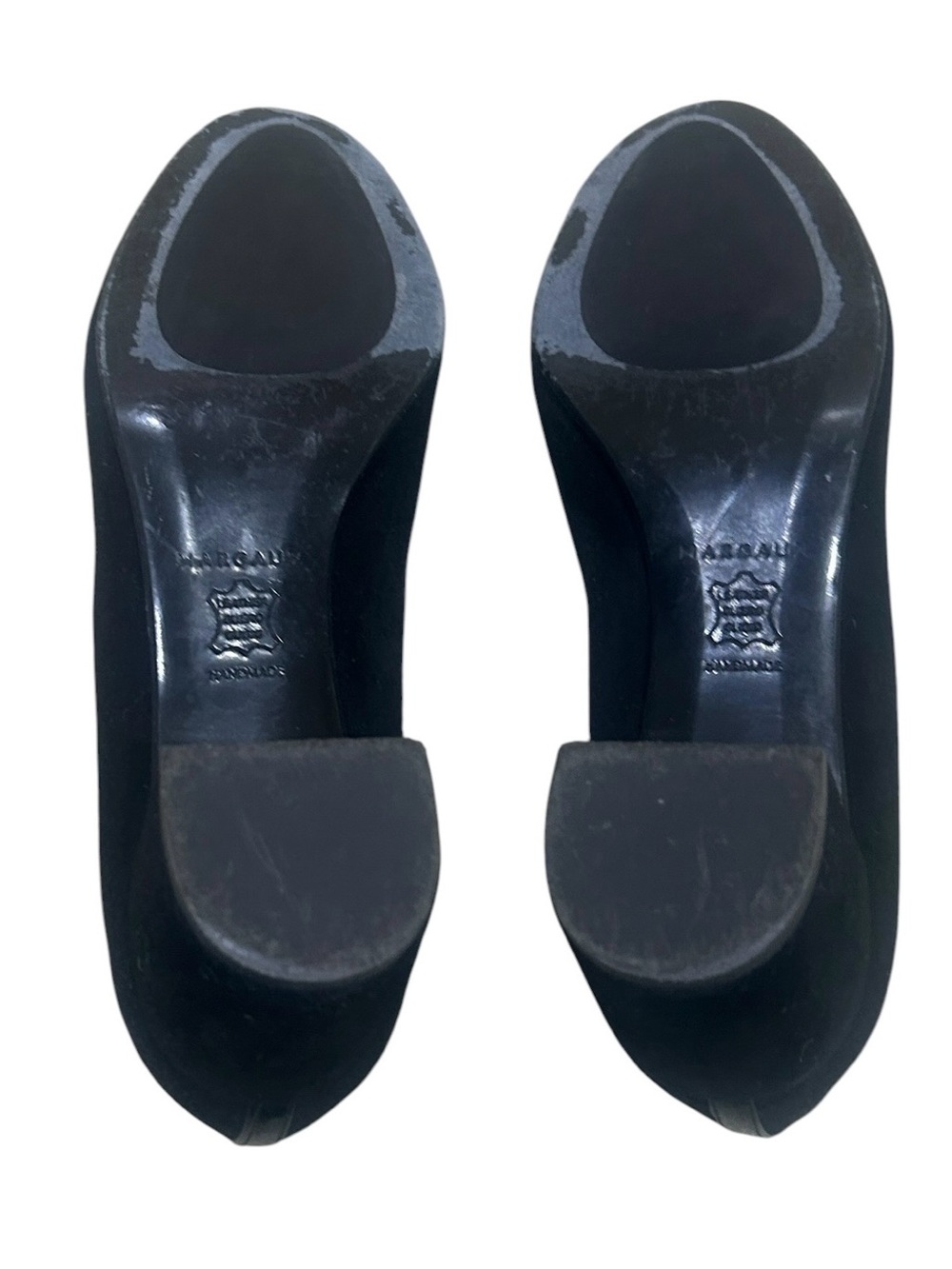 Margaux the Heel Black suede round toe Low Block Heel Pumps slip on in box 8 - Picture 16 of 16